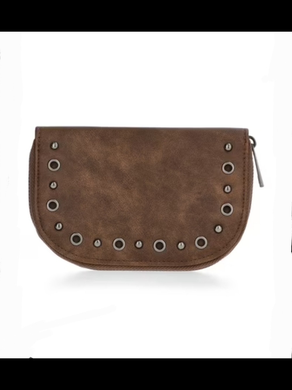 No Boundaries Women's Fashion Moto Rounded Wallet In Brown  NWT